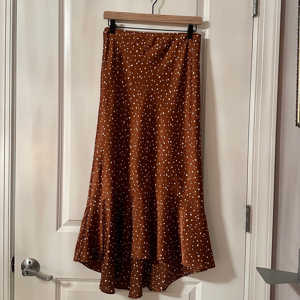 Abercrombie & Fitch midi skirt brown and white